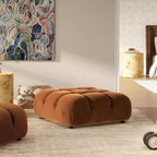 Puf otomano de cóctel moderno modular Jennifer Taylor Home Marcel 36 Bubble, terciopelo de alto rendimiento verde oliva