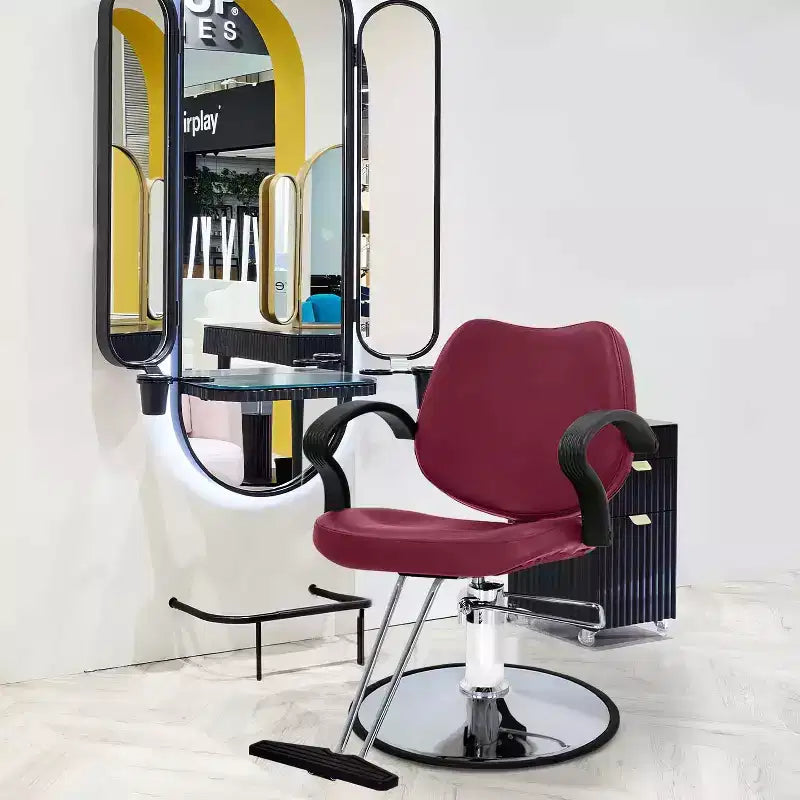 BestMassage Sillón de barbero para peluquería con bomba hidráulica giratoria 360 grados