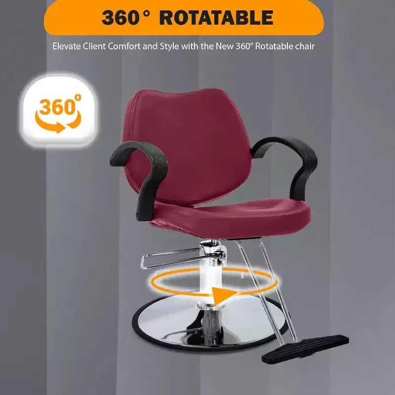 BestMassage Sillón de barbero para peluquería con bomba hidráulica giratoria 360 grados