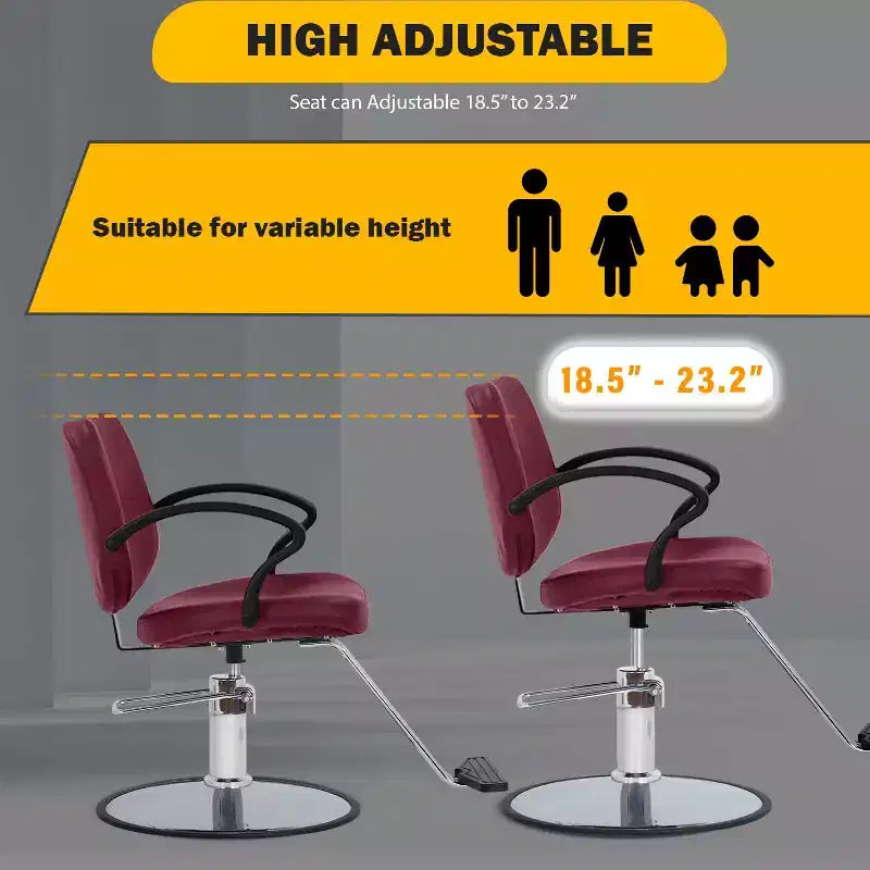 BestMassage Sillón de barbero para peluquería con bomba hidráulica giratoria 360 grados