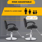 BestMassage Sillón de barbero para peluquería con bomba hidráulica giratoria 360 grados