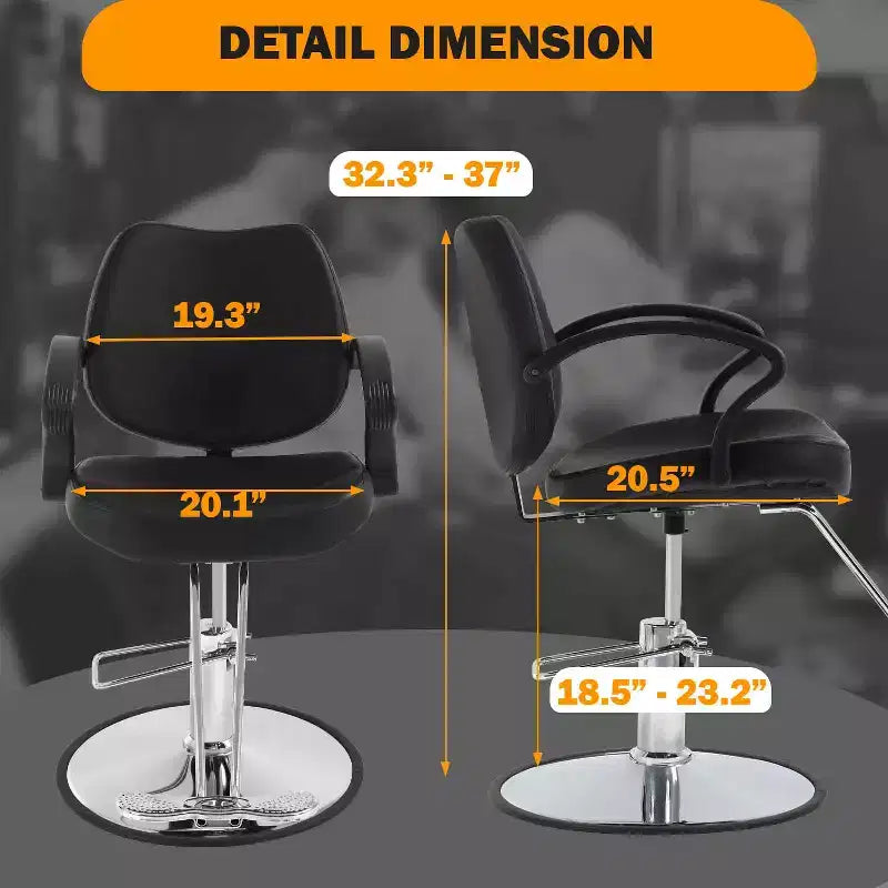 BestMassage Sillón de barbero para peluquería con bomba hidráulica giratoria 360 grados