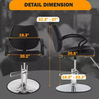 BestMassage Sillón de barbero para peluquería con bomba hidráulica giratoria 360 grados