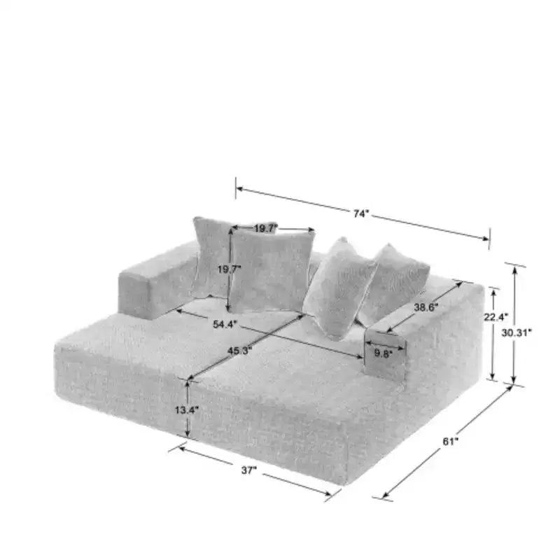 Seccional Chaise de Chenilla Moderna: Lujoso y Versátil para Cualquier Habitación