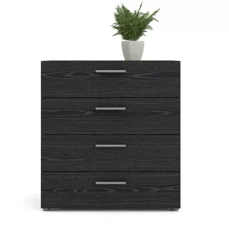 Tvilum, cómoda de 4 cajones Austin, grano de madera negra
