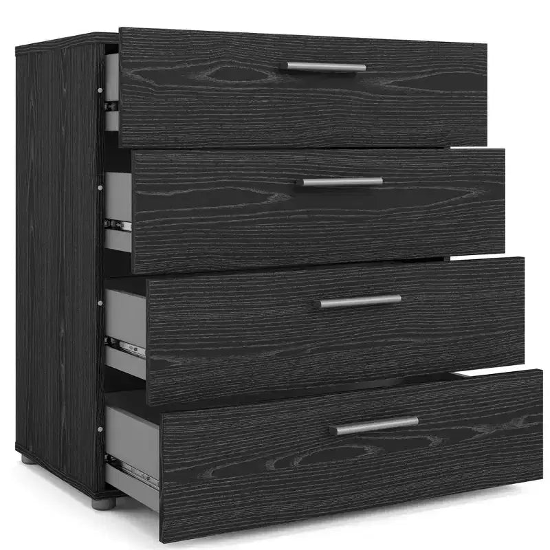 Tvilum, cómoda de 4 cajones Austin, grano de madera negra