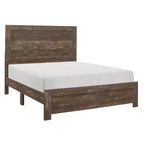 Cama de panel de madera tamaño completo GDFStudio Geoffrey rústica marrón