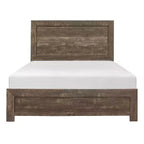 Cama de panel de madera tamaño completo GDFStudio Geoffrey rústica marrón