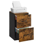 Archivador vertical de 2 cajones con 2 cajones con cerradura, riel colgante ajustable, gabinete de archivo, soporte para impresora