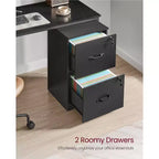 Archivador vertical de 2 cajones con 2 cajones con cerradura, riel colgante ajustable, gabinete de archivo, soporte para impresora