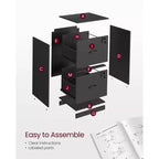 Archivador vertical de 2 cajones con 2 cajones con cerradura, riel colgante ajustable, gabinete de archivo, soporte para impresora