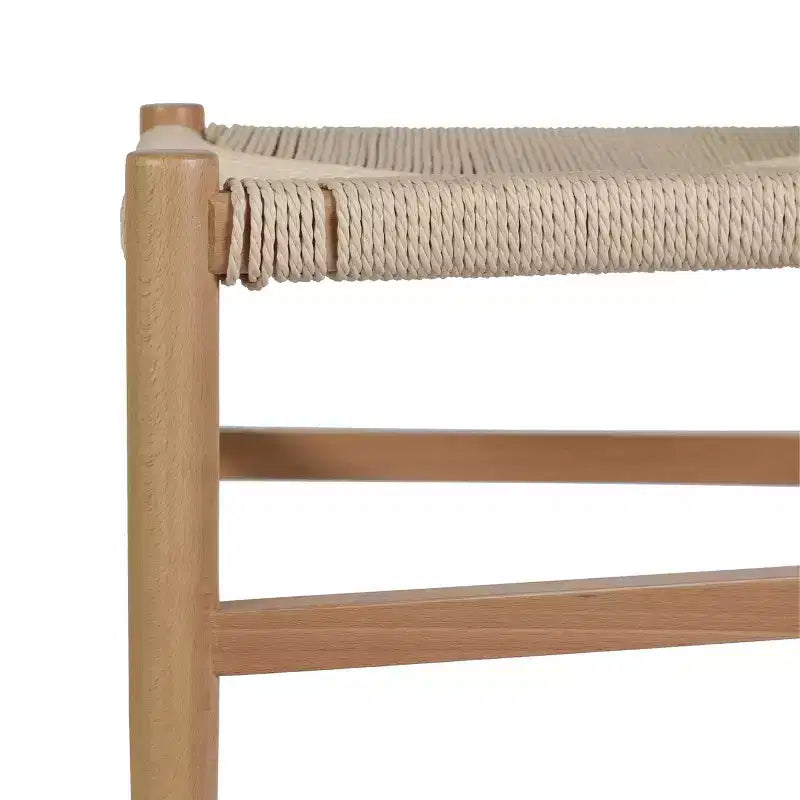 Silla de Comedor Apilable Merrick Lane con Diseño de Respaldo en Y, Estructura de Madera Maciza, Asiento de Cuerda de Papel Kraft Tejido