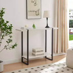 Mesa Consola Kings Brand Furniture con Estantes - Mesa Moderna de Sofá de Metal y Madera para Sala de Estar, Entrada, Pasillo, Vestíbulo