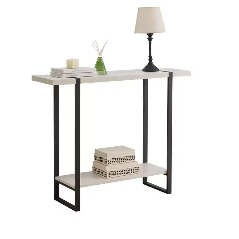 Mesa Consola Kings Brand Furniture con Estantes - Mesa Moderna de Sofá de Metal y Madera para Sala de Estar, Entrada, Pasillo, Vestíbulo