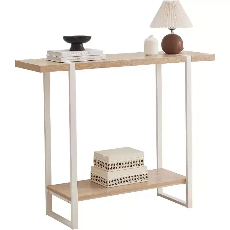 Mesa Consola Kings Brand Furniture con Estantes - Mesa Moderna de Sofá de Metal y Madera para Sala de Estar, Entrada, Pasillo, Vestíbulo