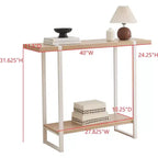 Mesa Consola Kings Brand Furniture con Estantes - Mesa Moderna de Sofá de Metal y Madera para Sala de Estar, Entrada, Pasillo, Vestíbulo