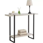Mesa Consola Kings Brand Furniture con Estantes - Mesa Moderna de Sofá de Metal y Madera para Sala de Estar, Entrada, Pasillo, Vestíbulo