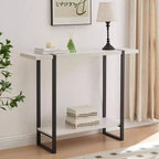 Mesa Consola Kings Brand Furniture con Estantes - Mesa Moderna de Sofá de Metal y Madera para Sala de Estar, Entrada, Pasillo, Vestíbulo