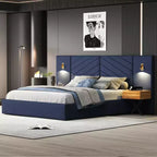 GDFStudio Salome Juego de muebles de dormitorio de terciopelo de 3 piezas con dos mesitas de noche LED