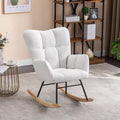 Teddy Fabric Rocking Gilder Nursery Chair For Living Room Indoor,Ivory