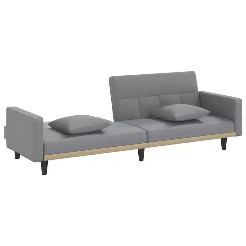 vidaXL Sofa Bed Loveseat Convertible Sofa Bed with Cushions for Studio Fabric - Light Gray