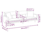 vidaXL Sofá cama biplaza Sofá cama convertible con cojines para estudio Tela - Gris claro