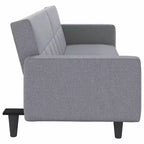vidaXL Sofá cama biplaza Sofá cama convertible con cojines para estudio Tela - Gris claro