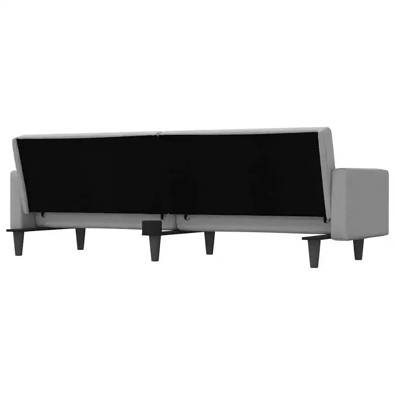 vidaXL Sofá cama biplaza Sofá cama convertible con cojines para estudio Tela - Gris claro