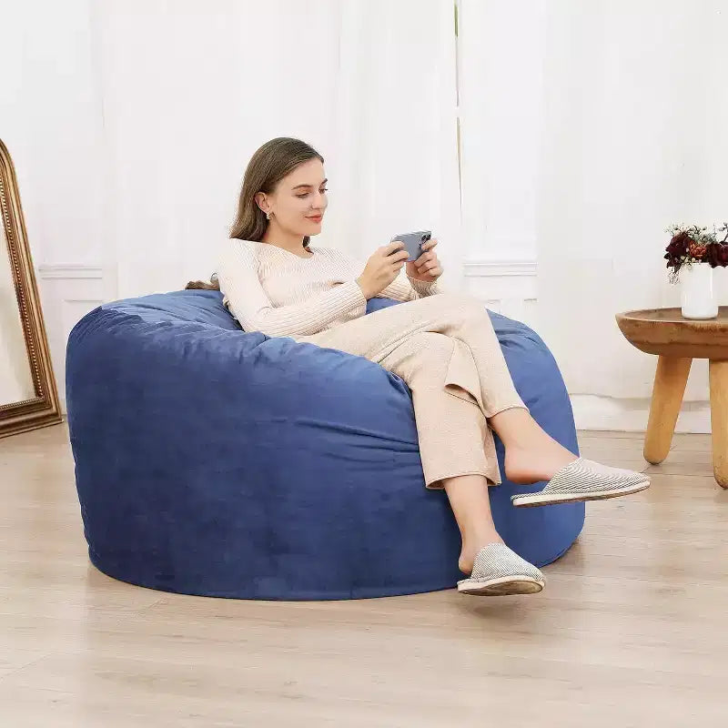 Puff de terciopelo de 1,20 m, redondo y relleno de espuma para adultos y adolescentes, asiento de felpa suave para sala de estar, dormitorio o zonas de descanso