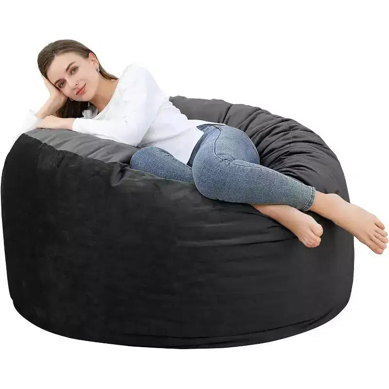 Puff de terciopelo de 1,20 m, redondo y relleno de espuma para adultos y adolescentes, asiento de felpa suave para sala de estar, dormitorio o zonas de descanso