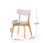 Christopher Knight Home Laila - Juego de comedor de 5 piezas de madera de caucho de estilo moderno de mediados de siglo con cojines