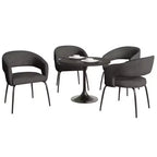 Juego de comedor de 5 piezas LeisureMod Verve con mesa de comedor redonda de 36 pulgadas con tapa de MDF negra y 4 sillas de comedor