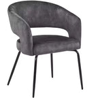 Juego de comedor de 5 piezas LeisureMod Verve con mesa de comedor redonda de 36 pulgadas con tapa de MDF negra y 4 sillas de comedor