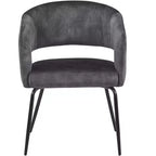 Juego de comedor de 5 piezas LeisureMod Verve con mesa de comedor redonda de 36 pulgadas con tapa de MDF negra y 4 sillas de comedor