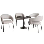 Juego de comedor de 5 piezas LeisureMod Verve con mesa de comedor redonda de 36 pulgadas con tapa de MDF negra y 4 sillas de comedor