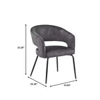 Juego de comedor de 5 piezas LeisureMod Verve con mesa de comedor redonda de 36 pulgadas con tapa de MDF negra y 4 sillas de comedor