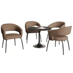 Juego de comedor de 5 piezas LeisureMod Verve con mesa de comedor redonda de 36 pulgadas con tapa de MDF negra y 4 sillas de comedor