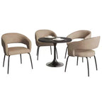 Juego de comedor de 5 piezas LeisureMod Verve con mesa de comedor redonda de 36 pulgadas con tapa de MDF negra y 4 sillas de comedor