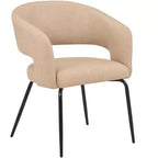 Juego de comedor de 5 piezas LeisureMod Verve con mesa de comedor redonda de 36 pulgadas con tapa de MDF negra y 4 sillas de comedor