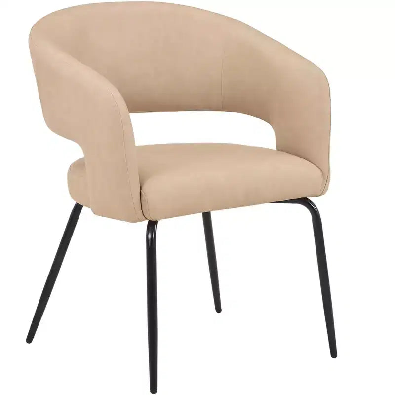 Juego de comedor de 5 piezas LeisureMod Verve con mesa de comedor redonda de 36 pulgadas con tapa de MDF negra y 4 sillas de comedor