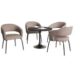 Juego de comedor de 5 piezas LeisureMod Verve con mesa de comedor redonda de 36 pulgadas con tapa de MDF negra y 4 sillas de comedor
