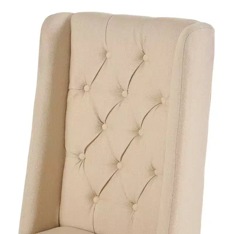 Juego de 2 sillas de comedor, sillas tapizadas sin brazos con respaldo alto en forma de ala y costuras de rombos con botones, azul/beige/gris/marrón/rojo/negro-Merax