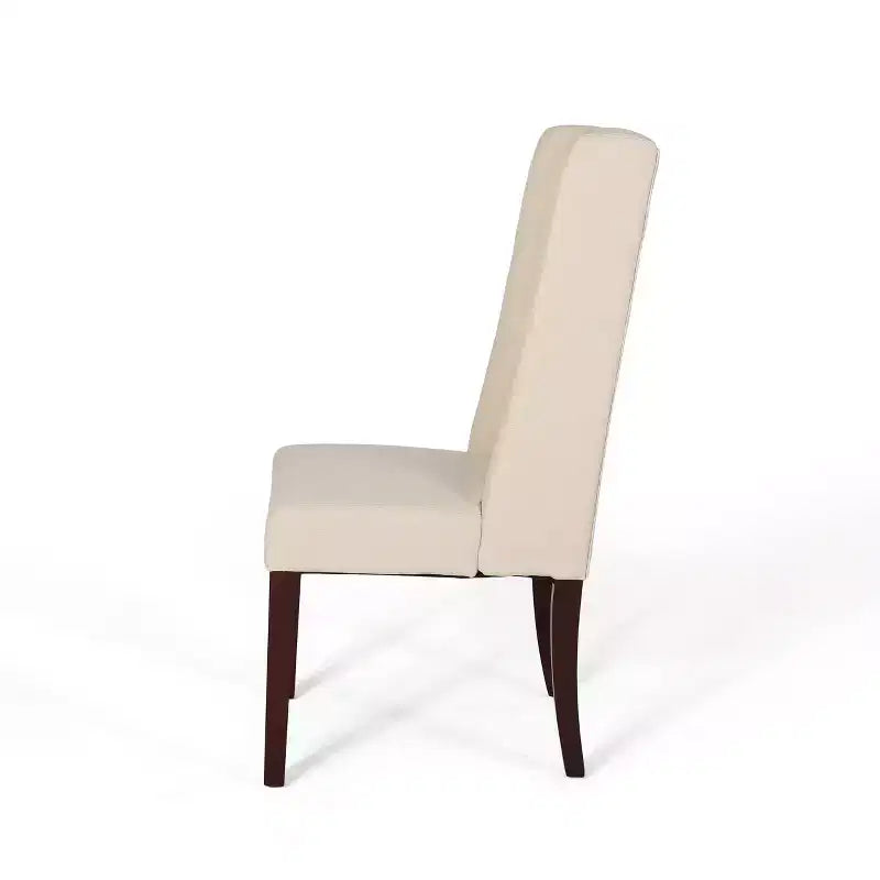 Juego de 2 sillas de comedor, sillas tapizadas sin brazos con respaldo alto en forma de ala y costuras de rombos con botones, azul/beige/gris/marrón/rojo/negro-Merax