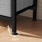 Mueble de TV negro de 55 pulgadas con cajones grises, centro de entretenimiento estilo cómoda para almacenamiento en sala de estar y dormitorio
