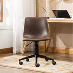 Silla de oficina Vatros de piel sintética, silla de oficina giratoria 360