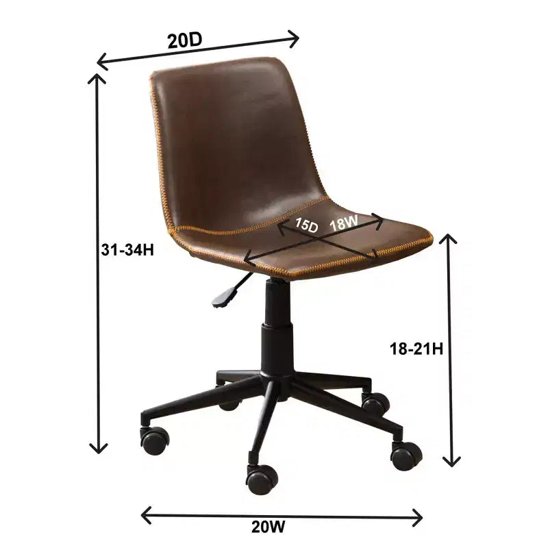 Silla de oficina Vatros de piel sintética, silla de oficina giratoria 360