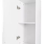CLIHOME Gabinetes de almacenamiento decorativos independientes de 2 puertas con estantes ajustables