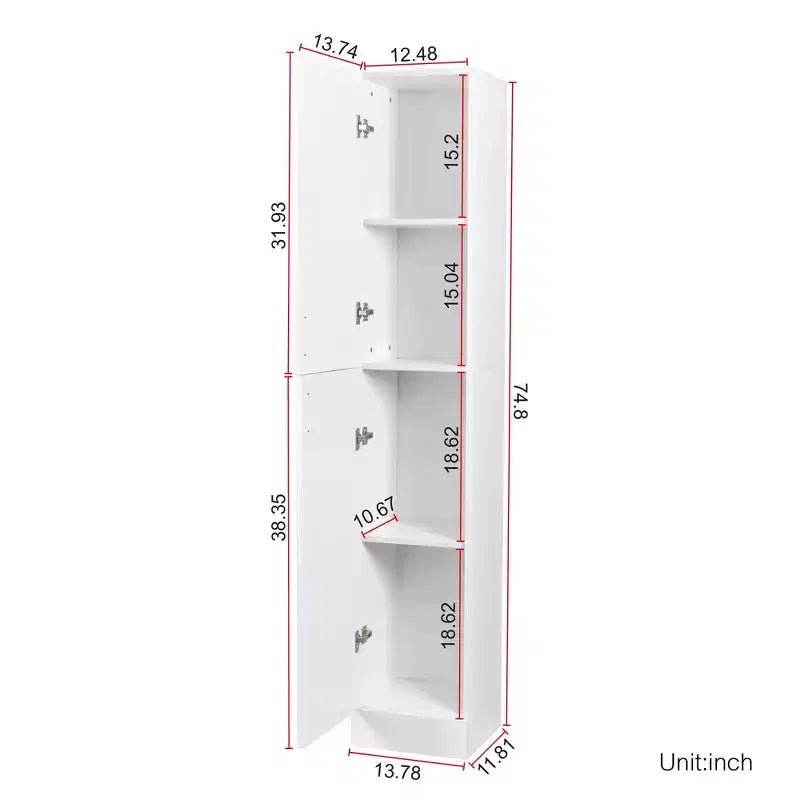 CLIHOME Gabinetes de almacenamiento decorativos independientes de 2 puertas con estantes ajustables