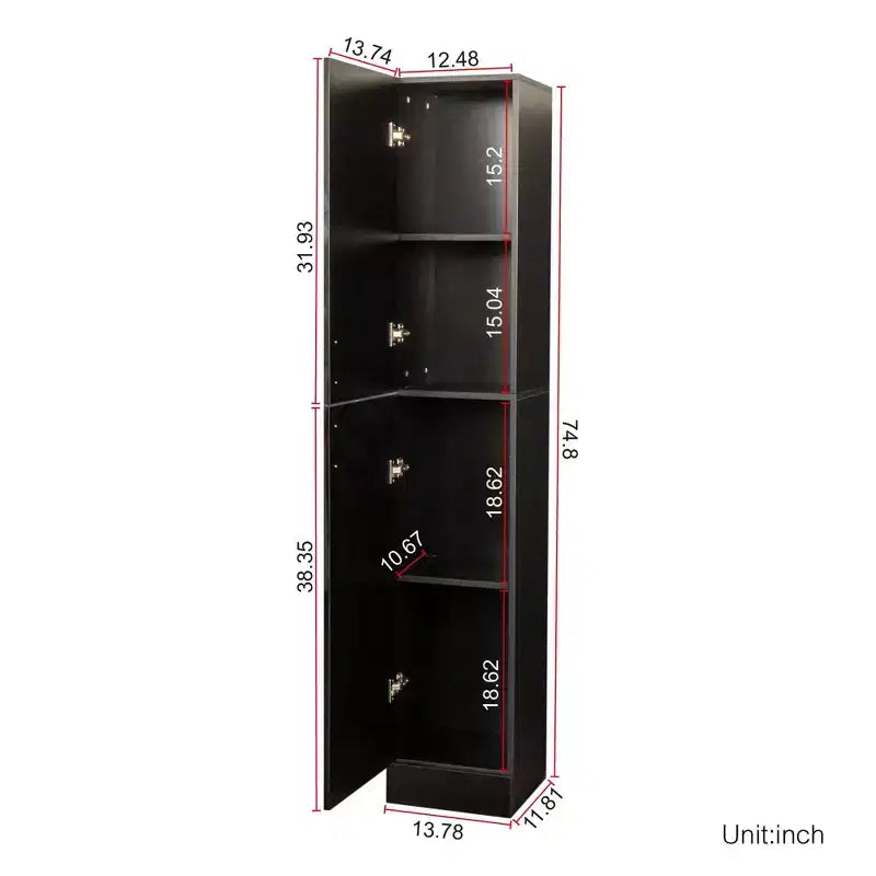 CLIHOME Gabinetes de almacenamiento decorativos independientes de 2 puertas con estantes ajustables