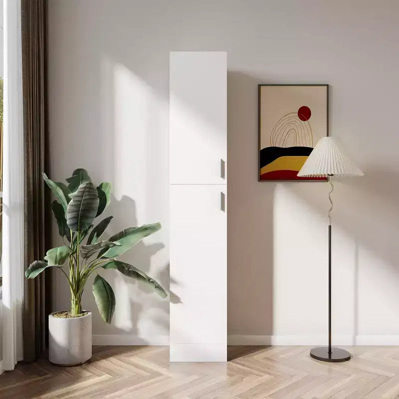 CLIHOME Gabinetes de almacenamiento decorativos independientes de 2 puertas con estantes ajustables